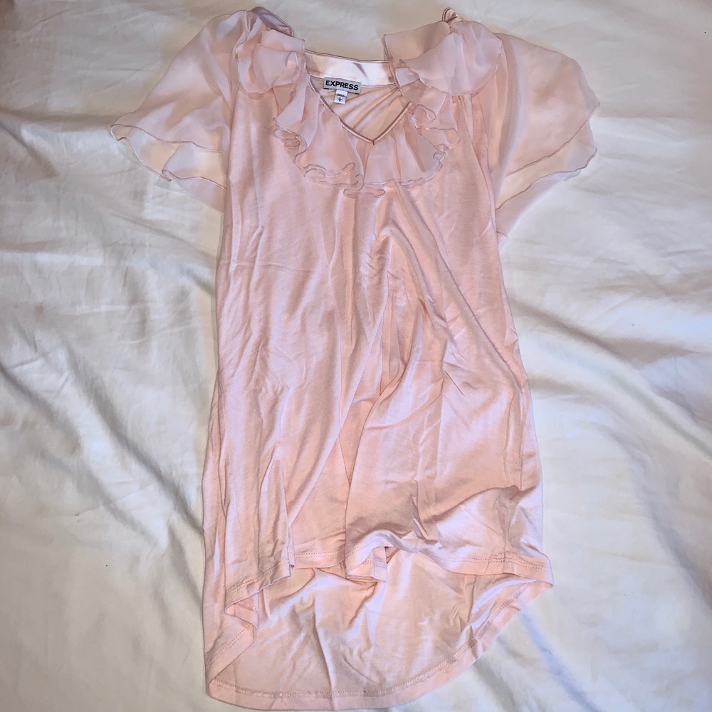 UEC EXPRESS flutter sleeves pale pink top